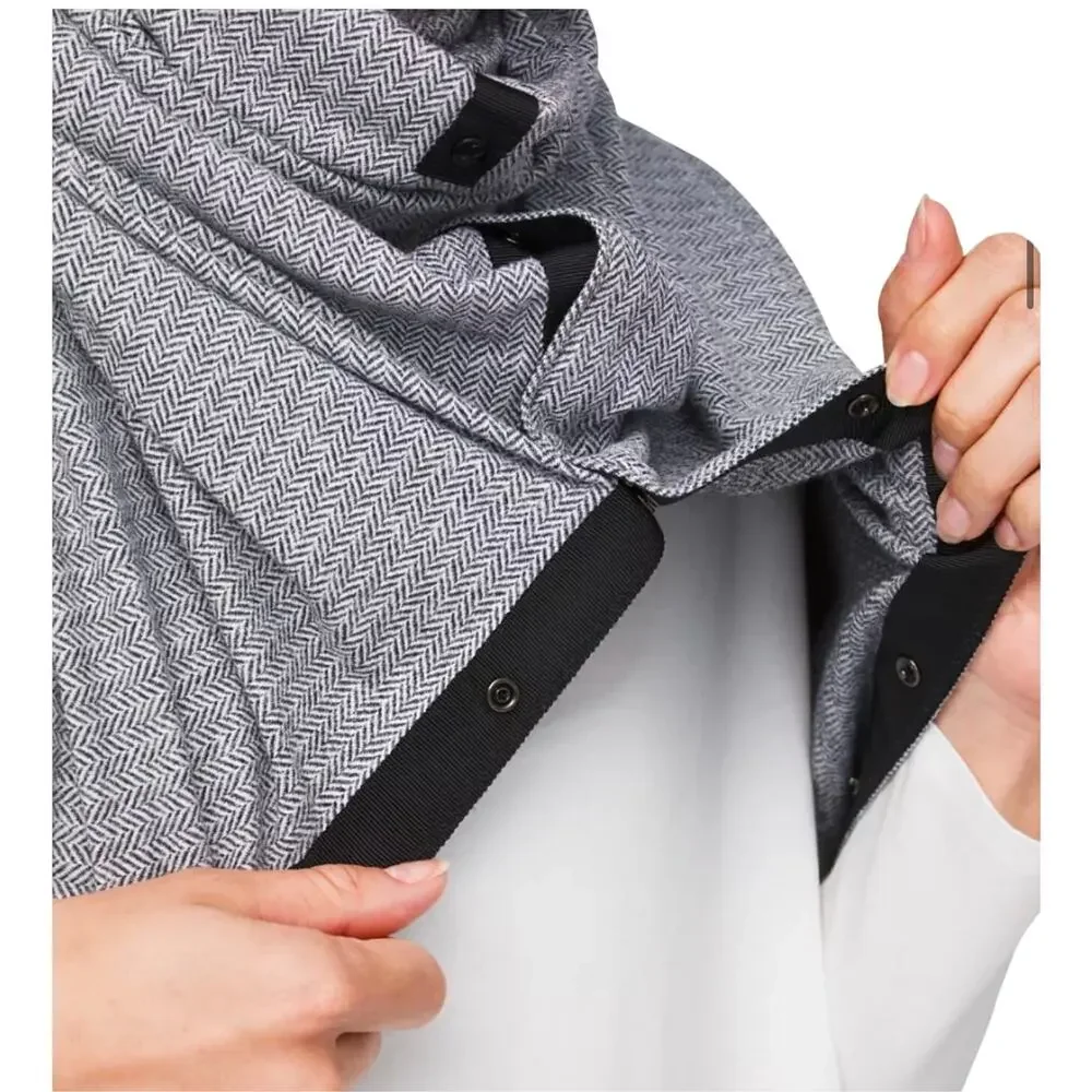 Lululemon Vinyasa Scarf Wrap, Black & Gray Herringbone